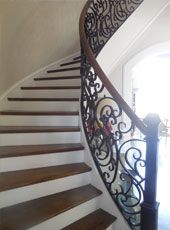 A stylish spiral staircase