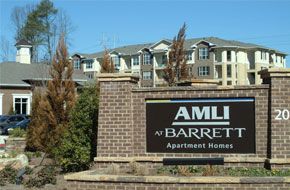 a beautiful apartment home sign