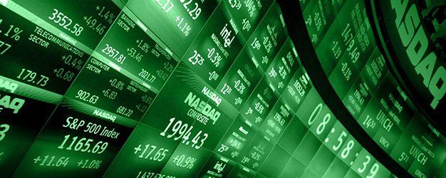 stock market board with numbers