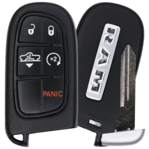 A black ram remote control with a panic button