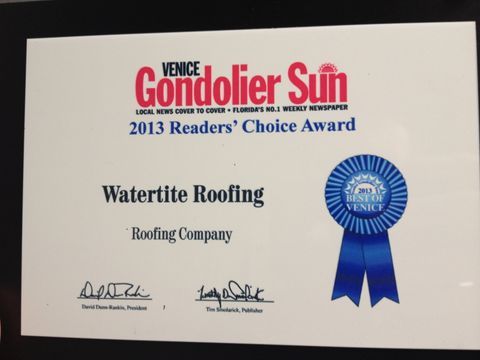 Venice Gondolier Sun 2013 Readers' Choice Award