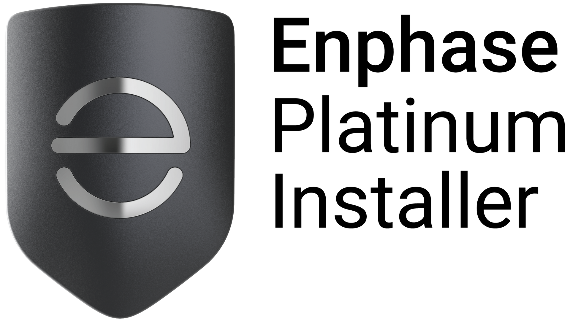Enphase Gold Installer badge with gold shield logo and black text