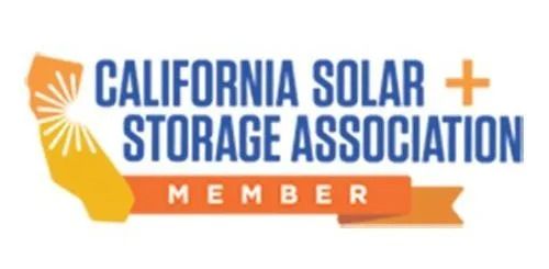 California Solar + Storage Association member logo with orange sun and California state silhouette