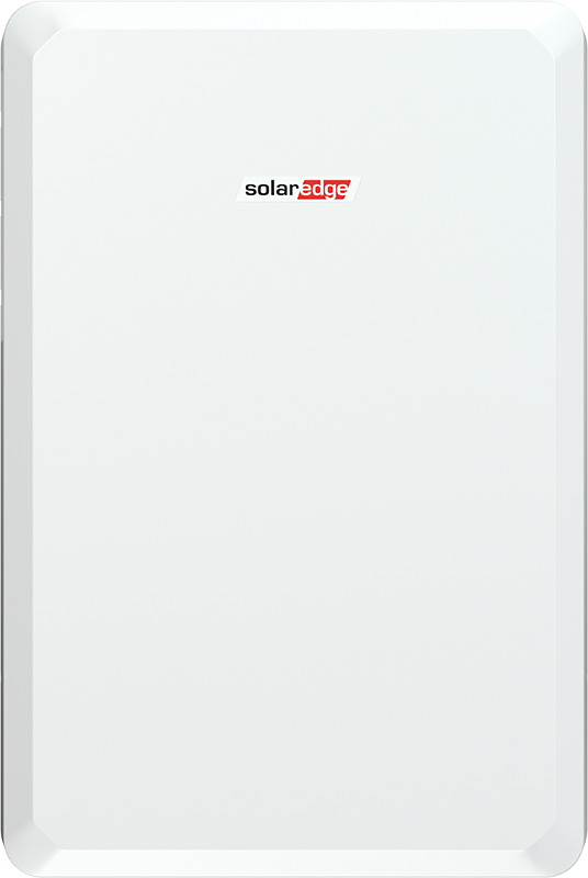 White solar inverter unit with small logo centered near the top