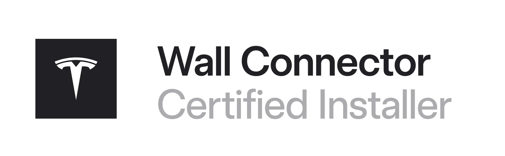 Tesla Wall Connector Certified Installer logo on white background