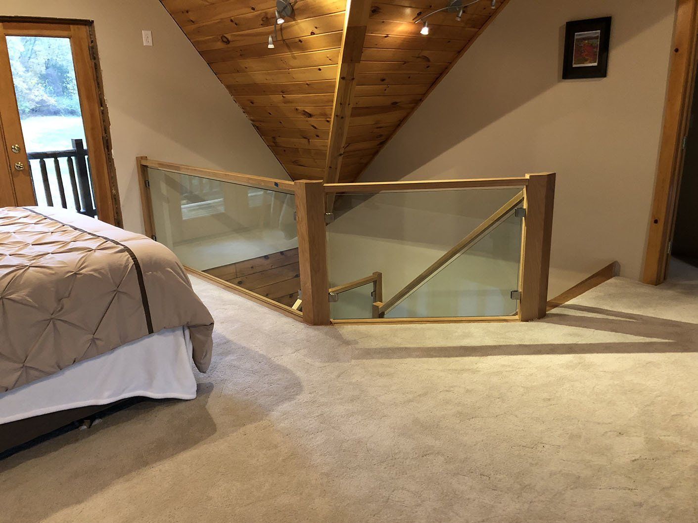 Glass stair railing