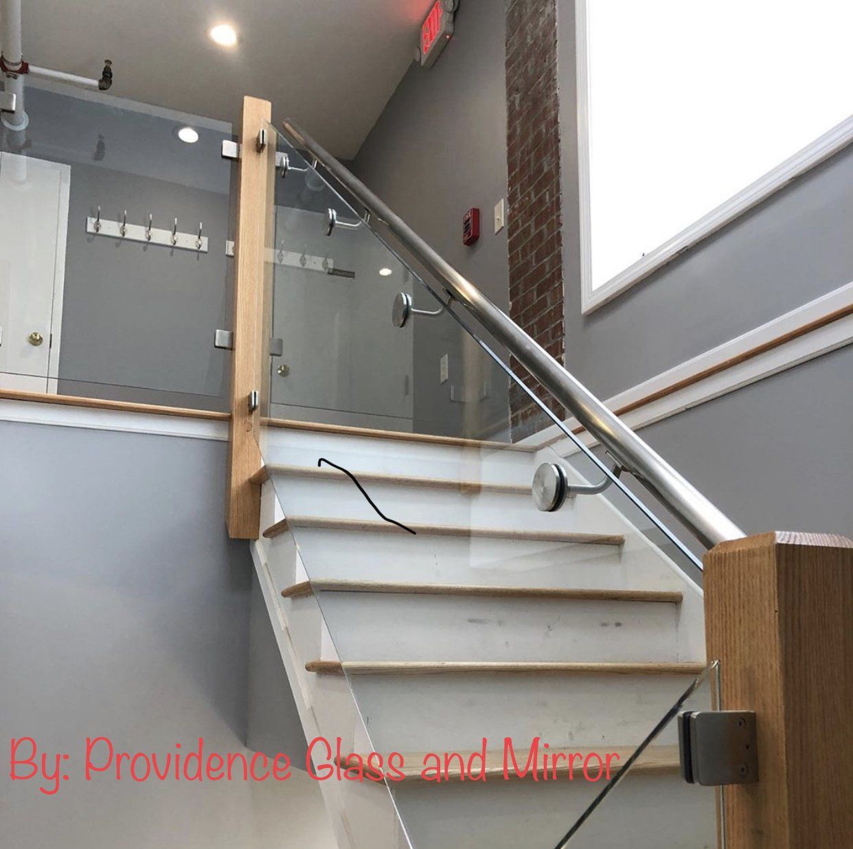 Glass stair railing