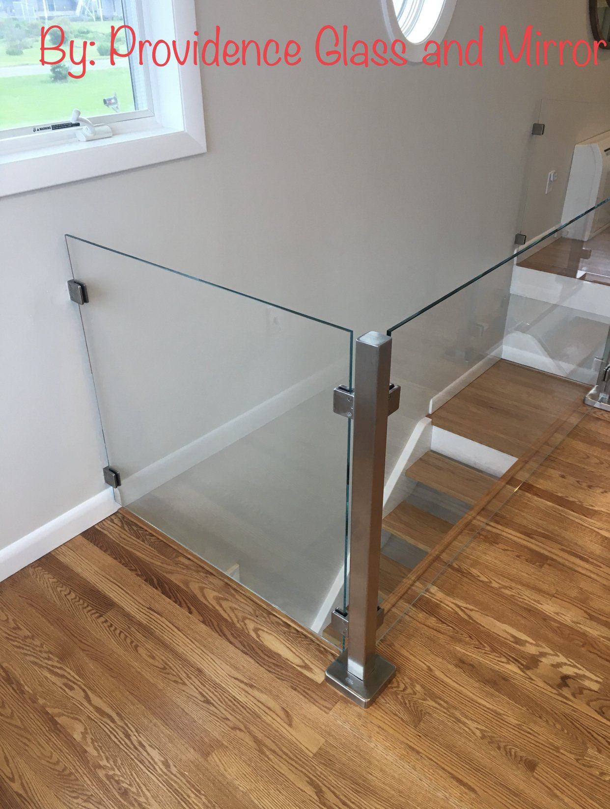 Glass stair railing