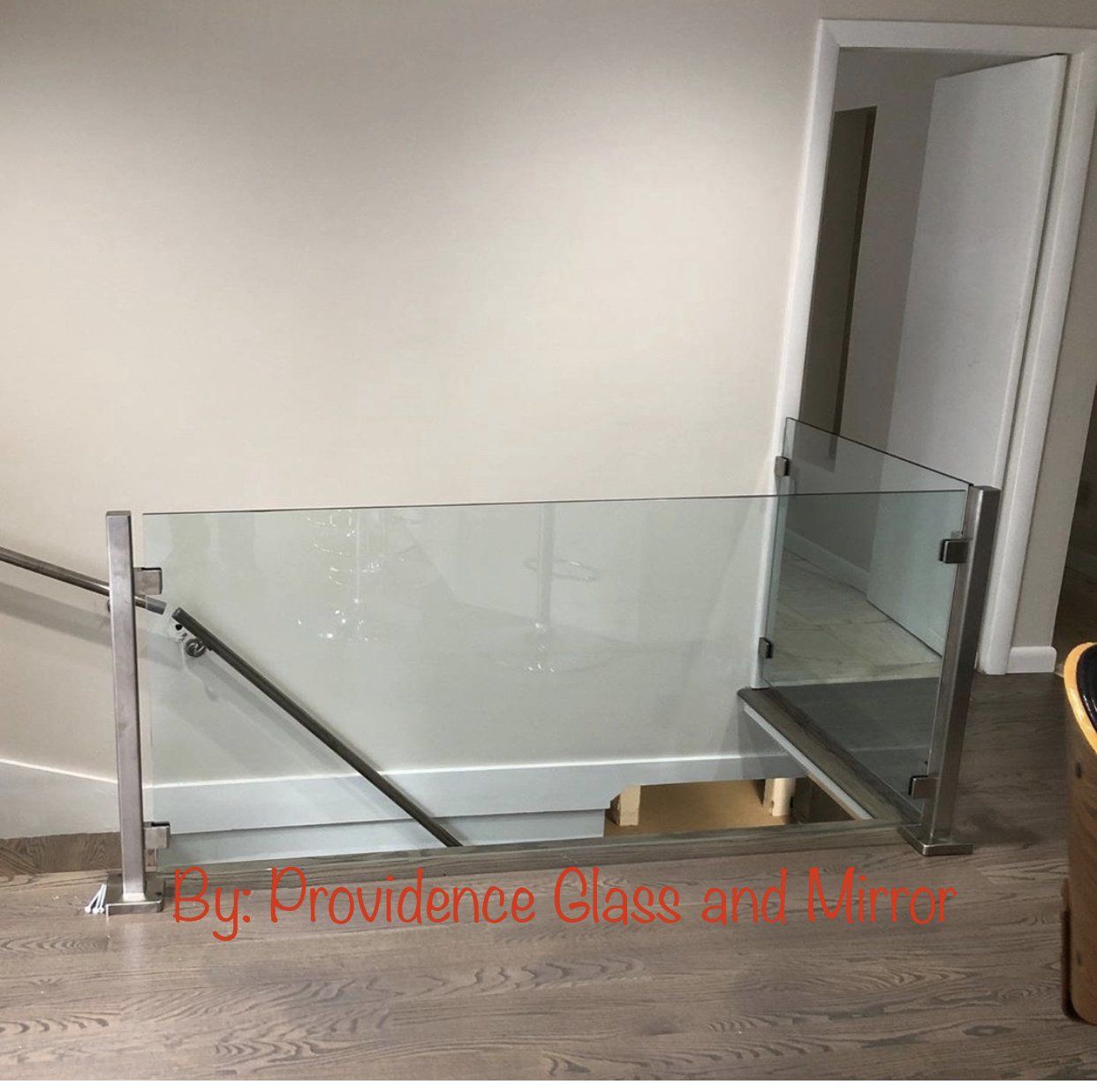 Glass stair railing