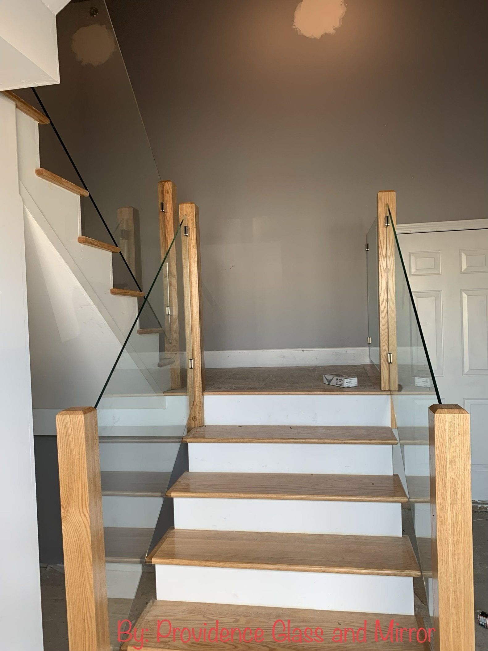 Glass stair railing