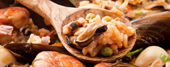 Churrasqueira cuisine with rice seafood