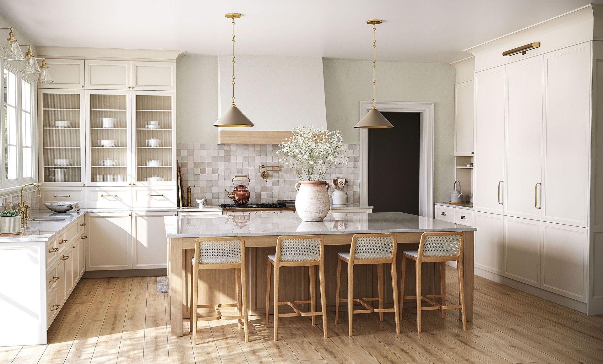 Light Transitional Or Farmhouse Inspired Kitchen Remodel by PNJA Home Improvement and General Contractors project photo