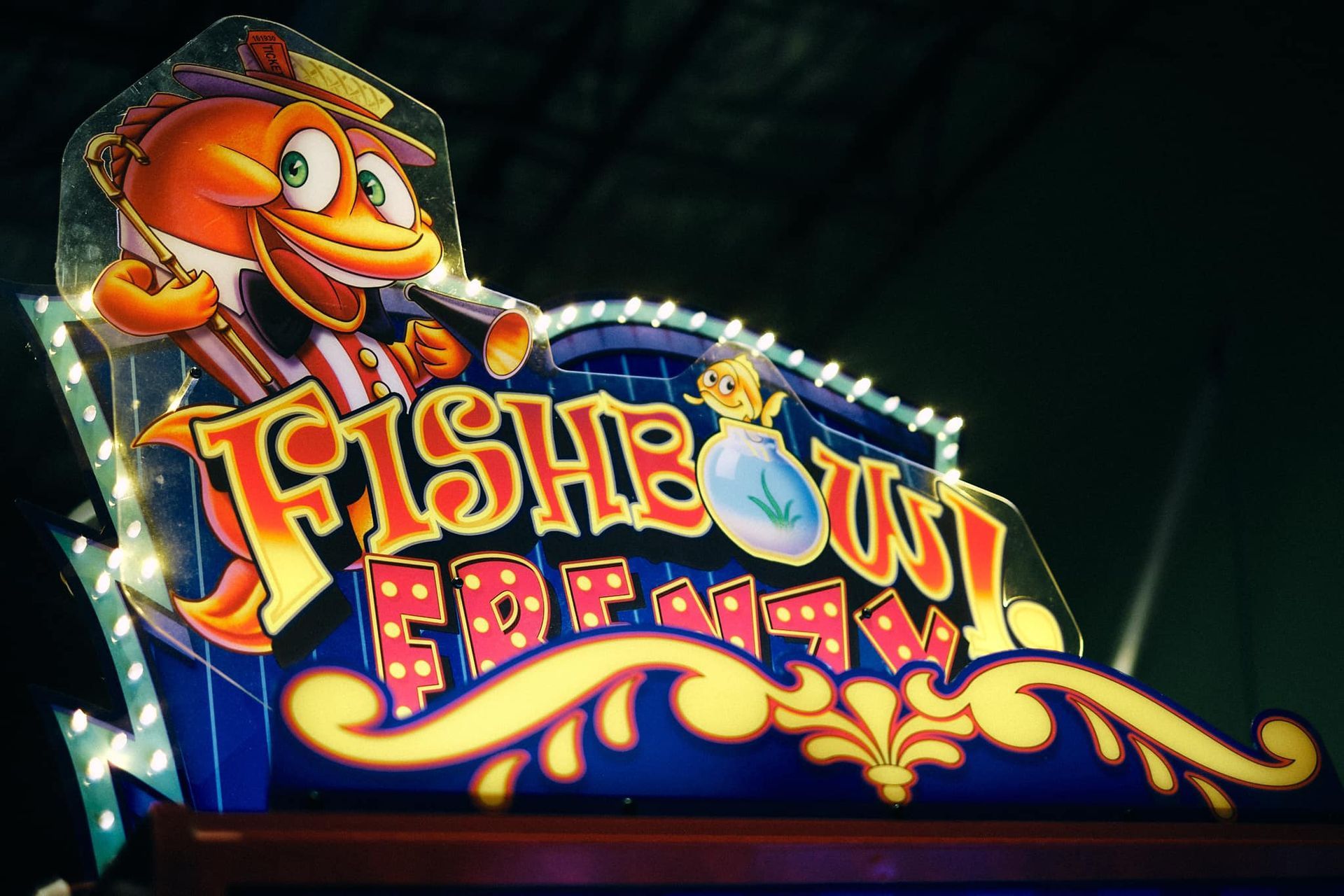 a colorful sign that says fishbowl on it