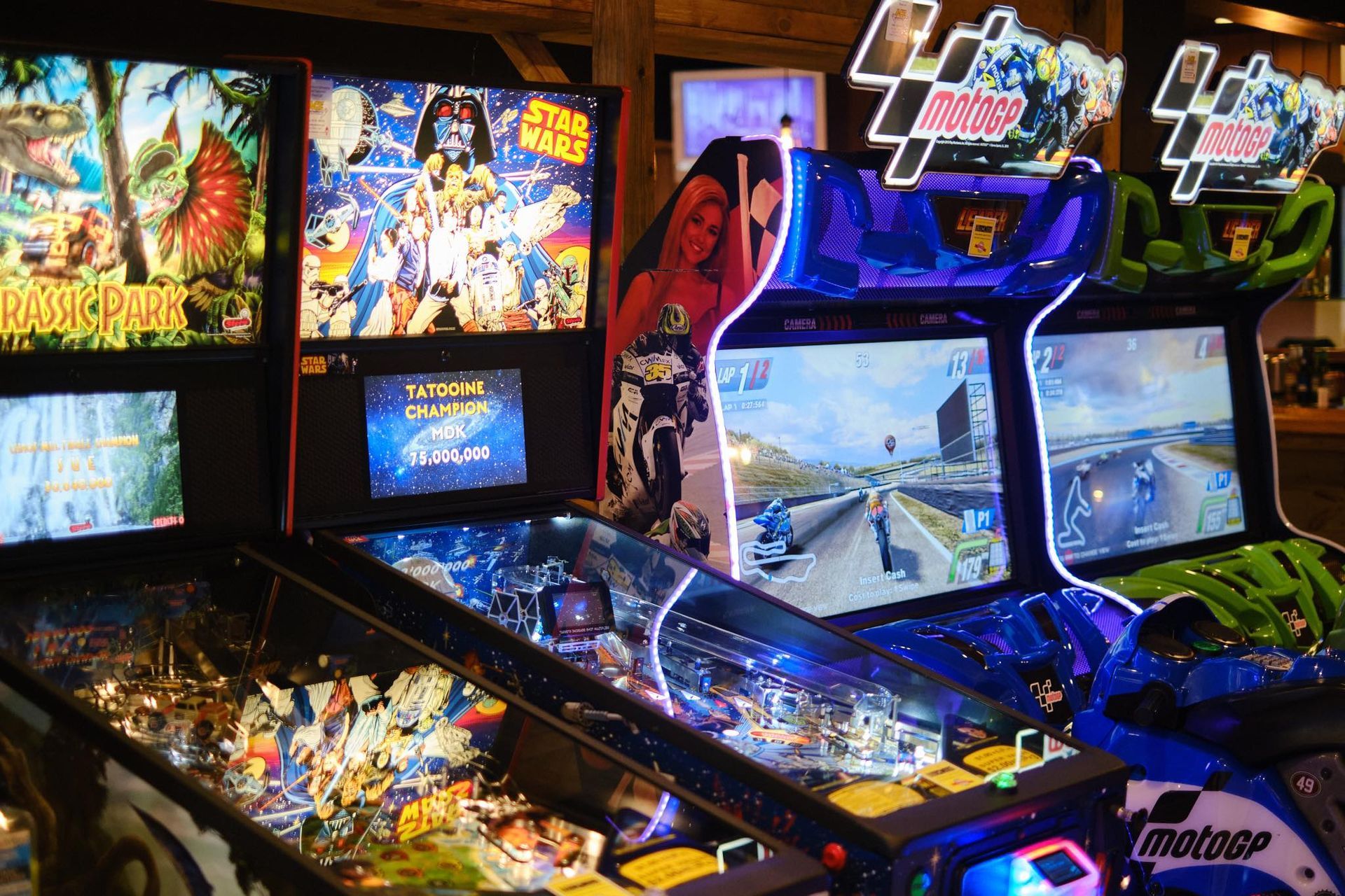 a pinball machine with a Star Wars game on it