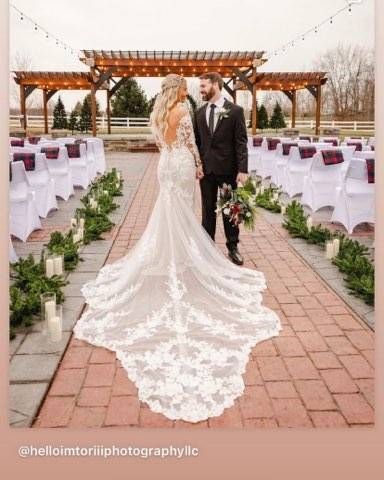 Wedding couple on their wedding venue