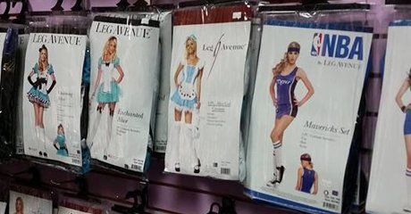 Sexy costumes in display