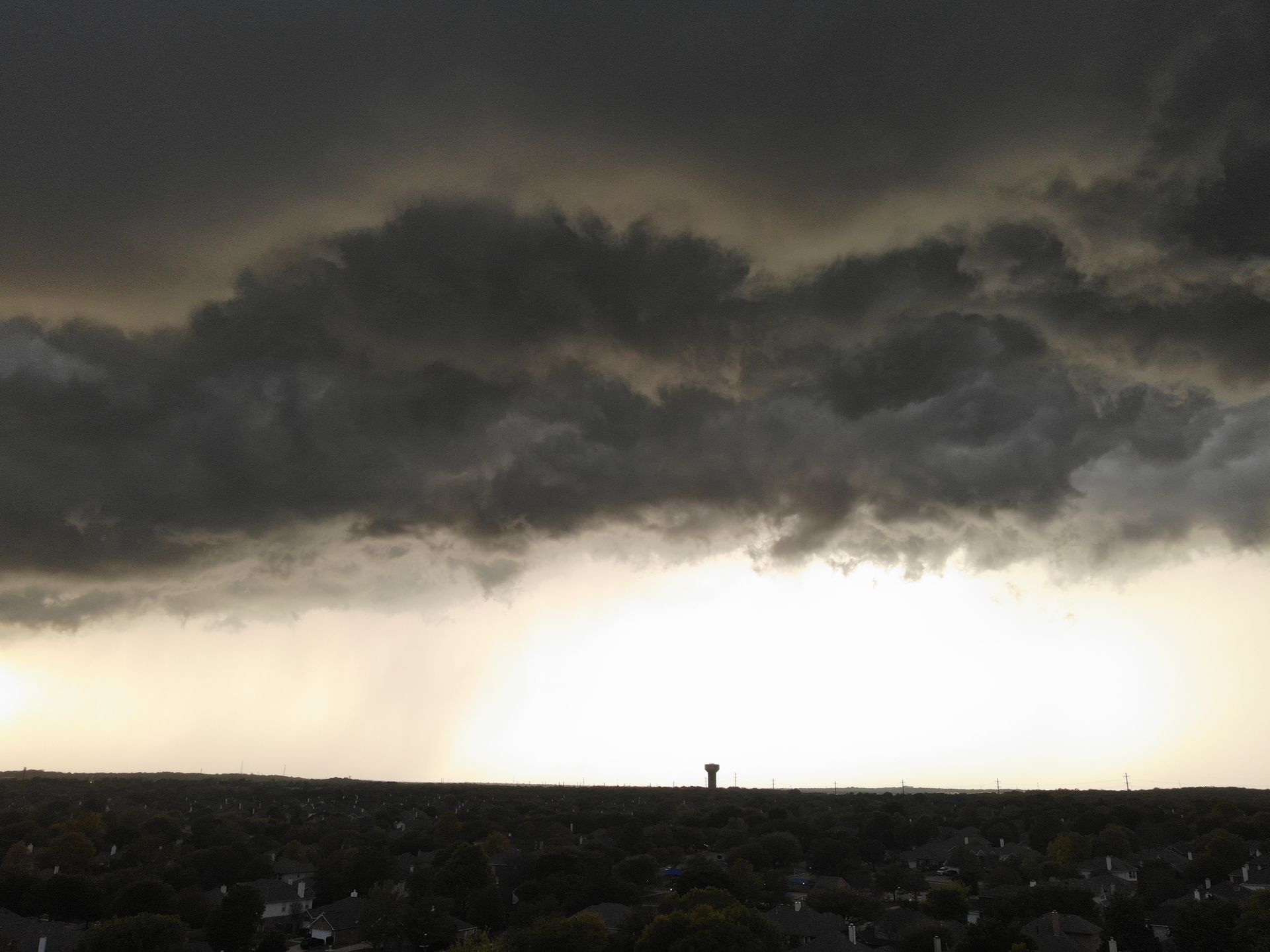 Storm view from drone in Keller Texas