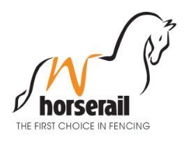 A logo for horserail the first choice in fencing