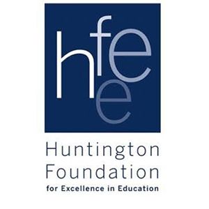 Huntington Foundation for Excellence in Education logo on a blue square background