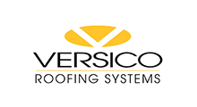 Versico Roofing Systems logo: Gold and white geometric design above text.