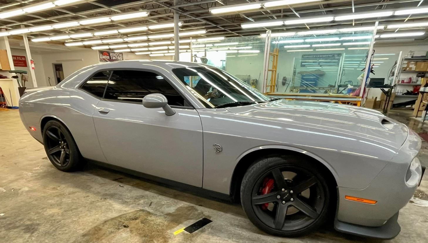 Window Tinting on a Dodge Challenger Hellcat, Newport News Virginia