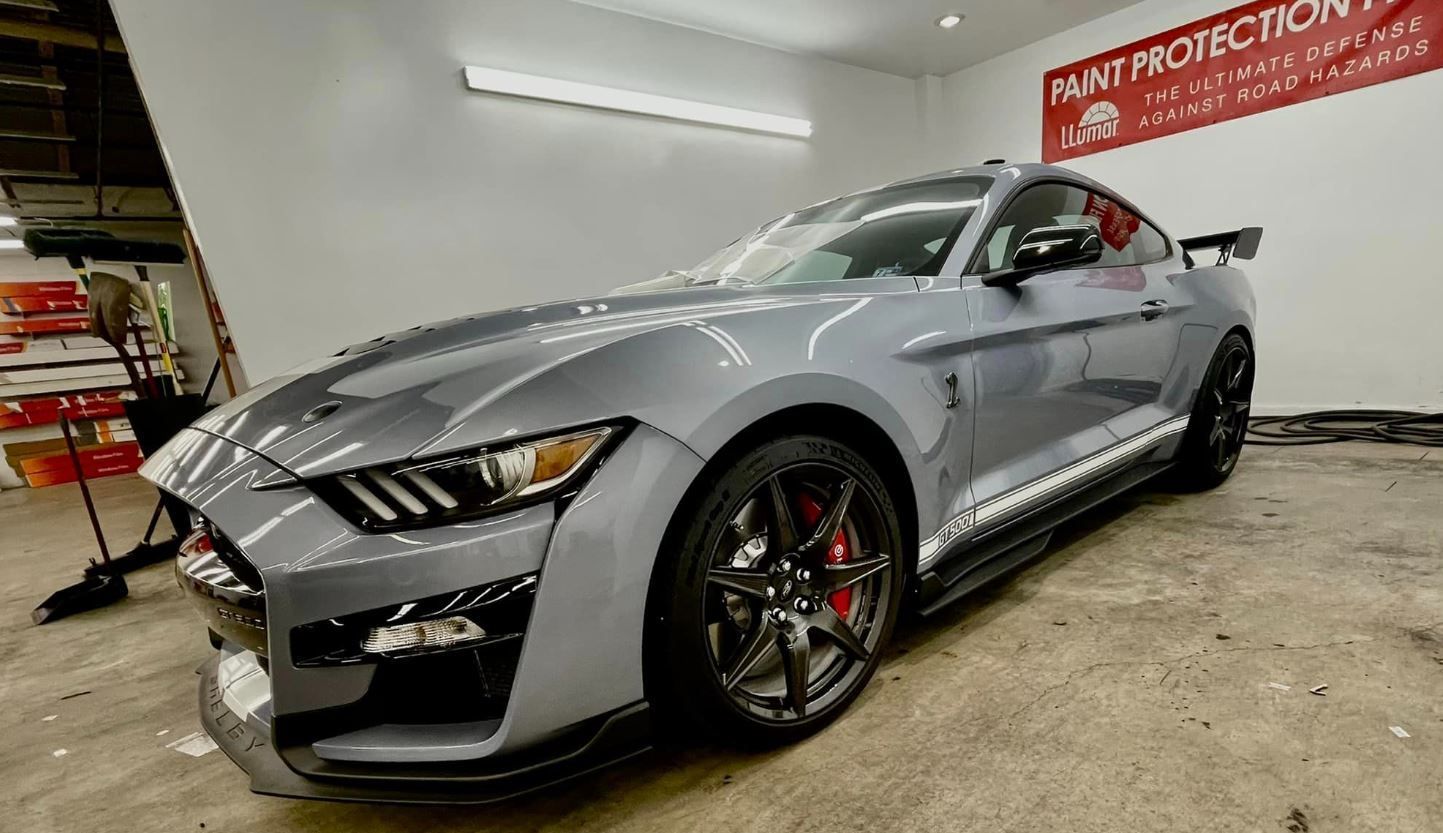 Bay Custom Tinting in Newport News specializes in paint protection. New Silver Mustang