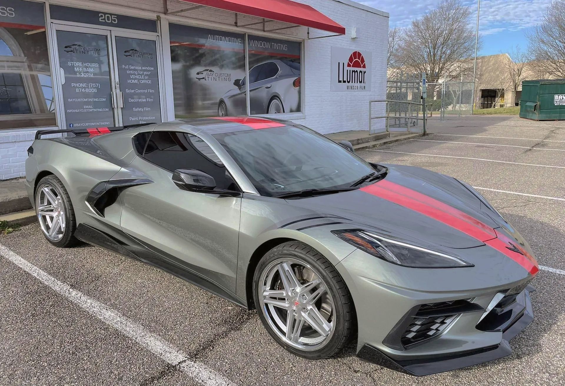 Window Tinting on a Chevy Corvette, Newport News Virginia