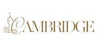 Gold “CAMBRIDGE” wordmark with decorative letter C on a white background