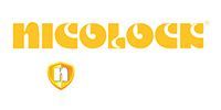 Yellow Nicklock logo with a small shield icon on a white background