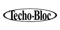 Techo-Blo logo in black text inside an oval outline on a white background
