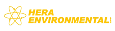 Logo of HERA Environmental, Inc., with a golden atom symbol and text in gold.