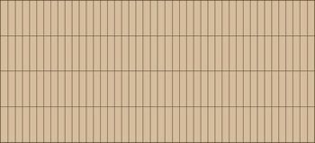 Tan lined paper with a faint red margin and many vertical black bars across the page