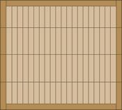 Close-up of a tan wooden surface with a grid of vertical and horizontal lines