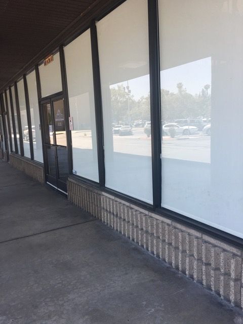 A building with a lot of windows and a door