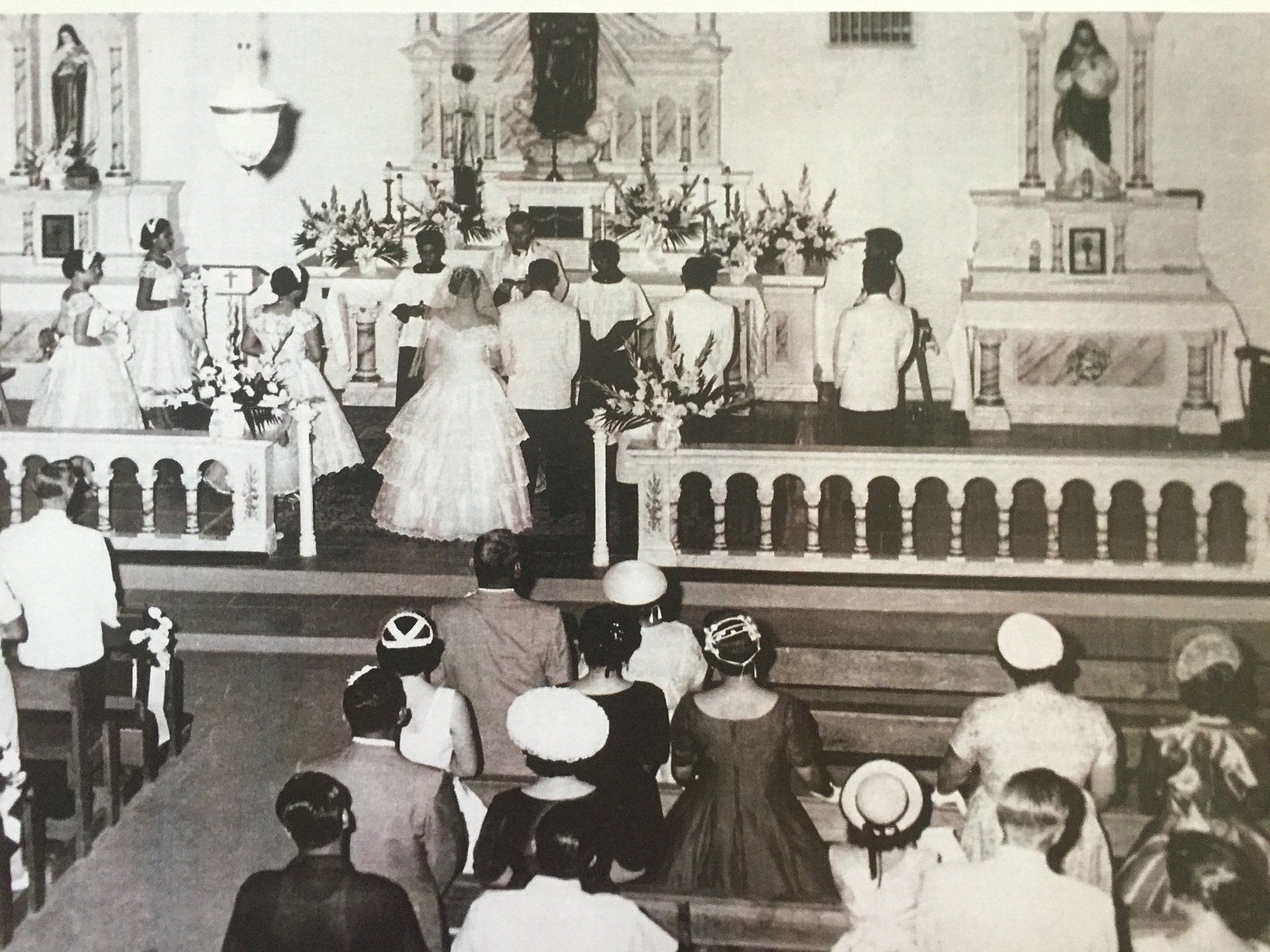 Old photo of wedding ceremony
