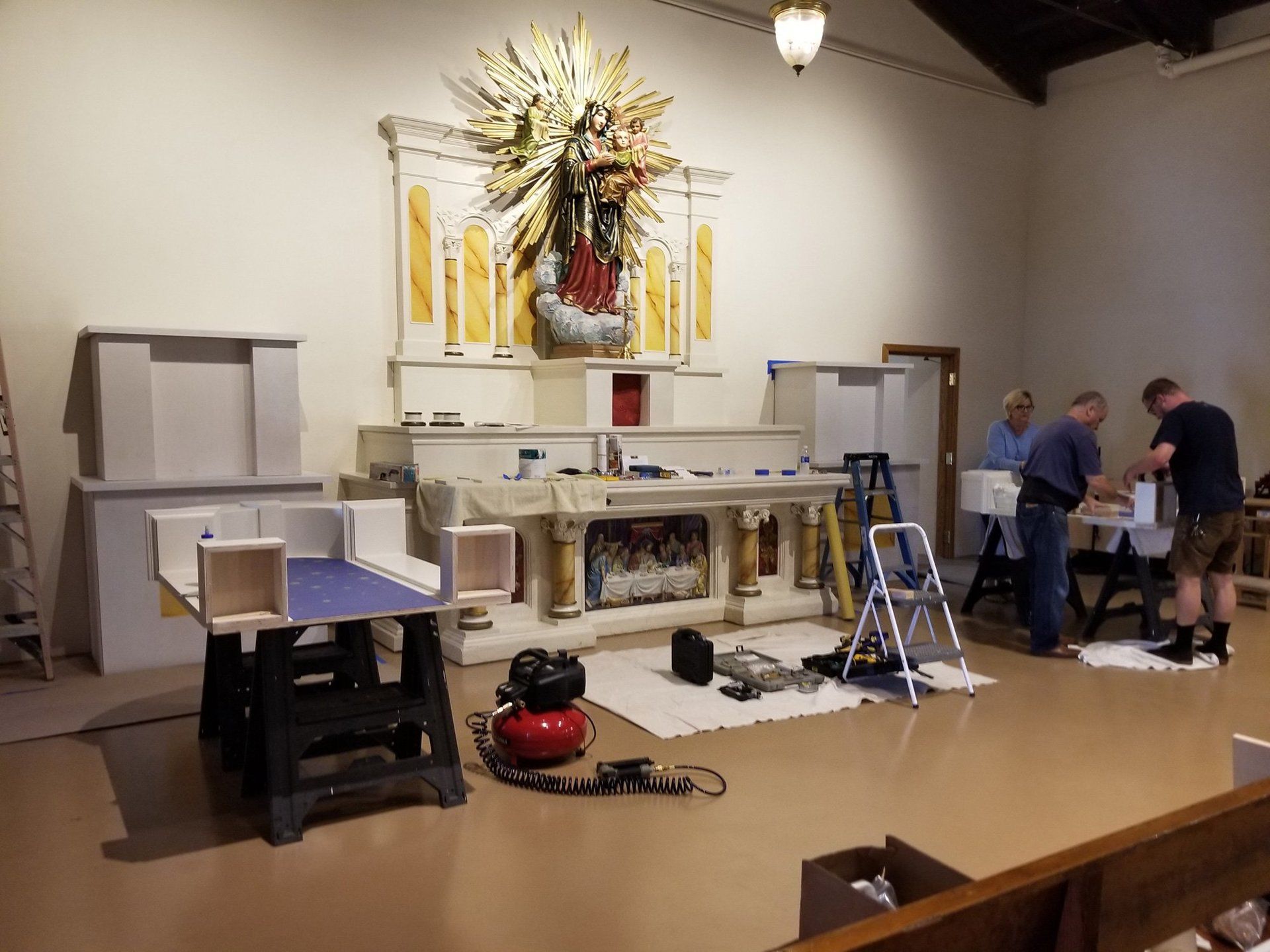 Church altar construction