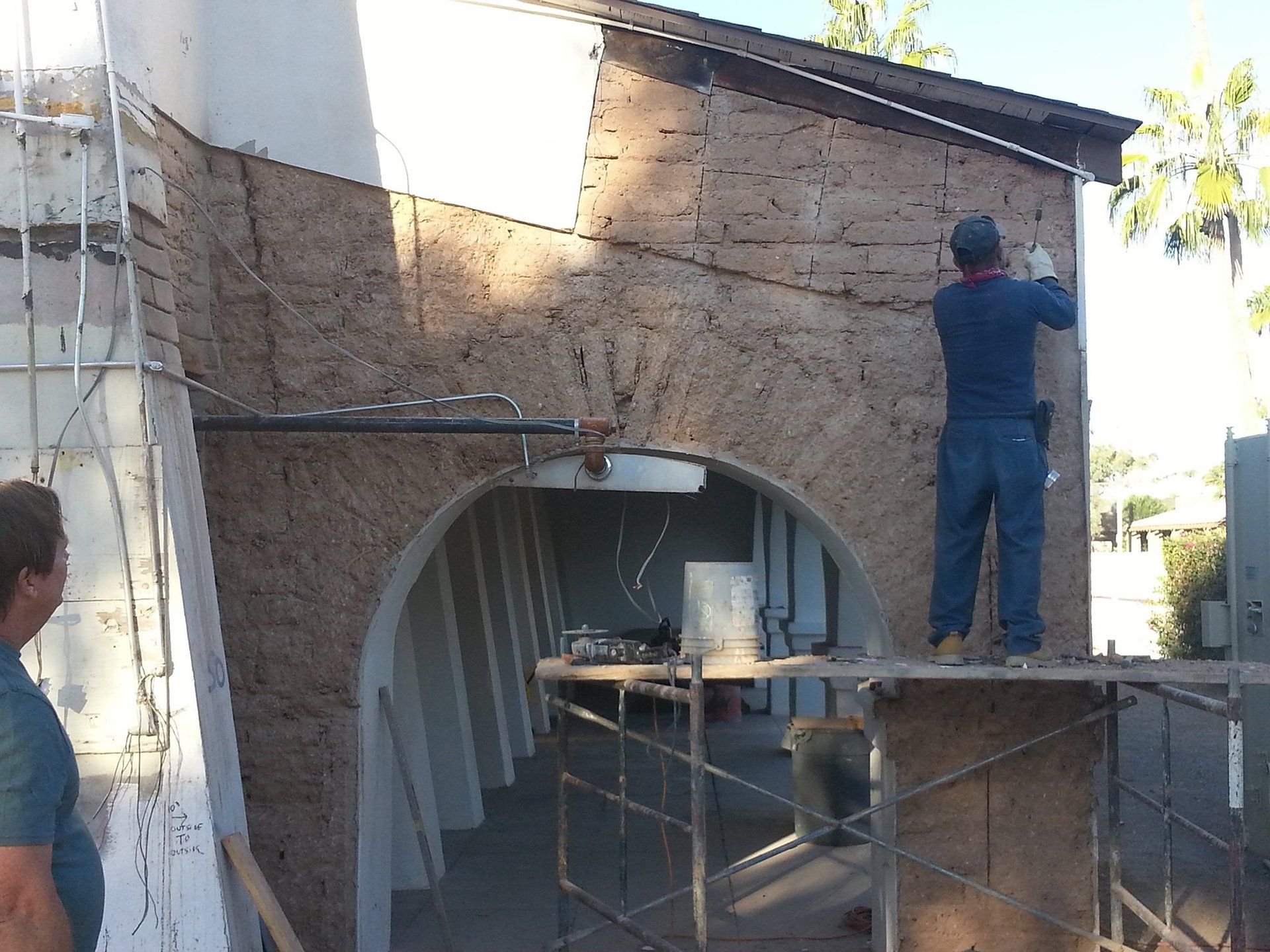 Church wall restoration