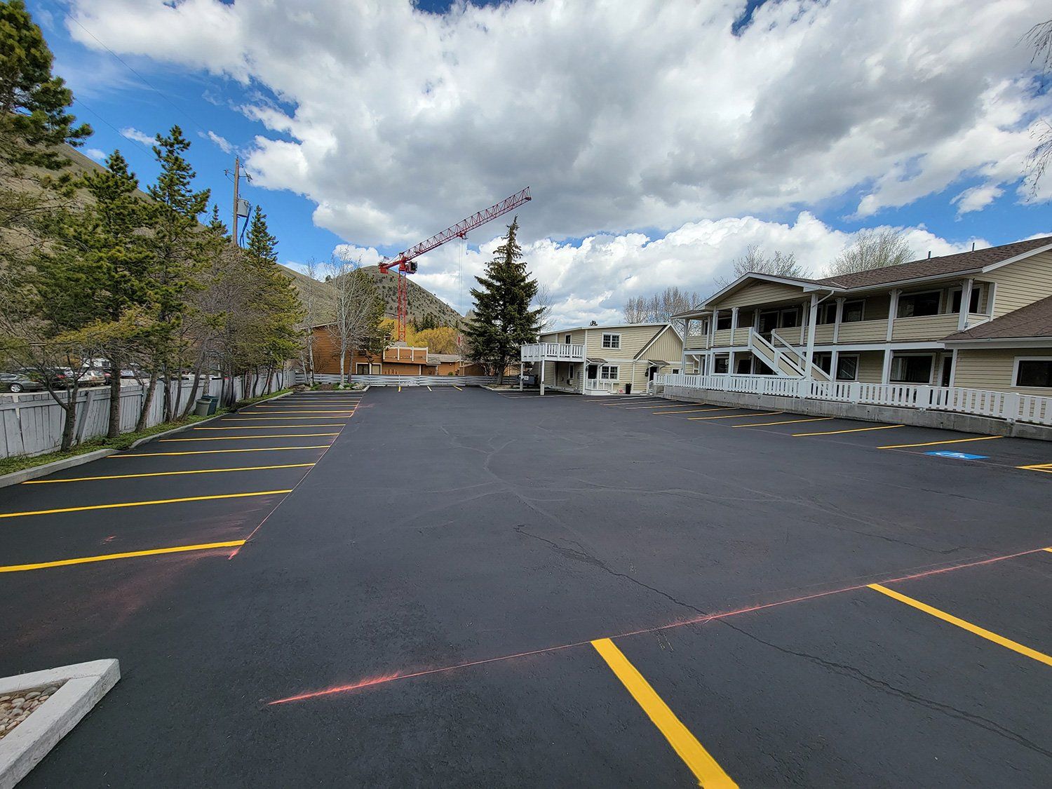 Parking lot asphalt paving