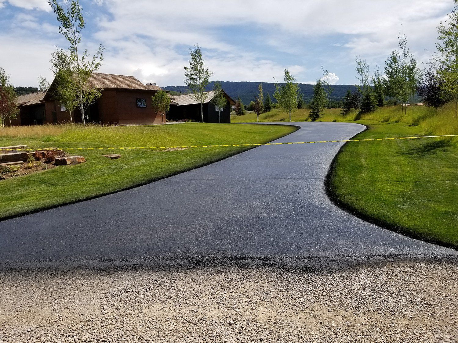 Residential driveway asphalt paving