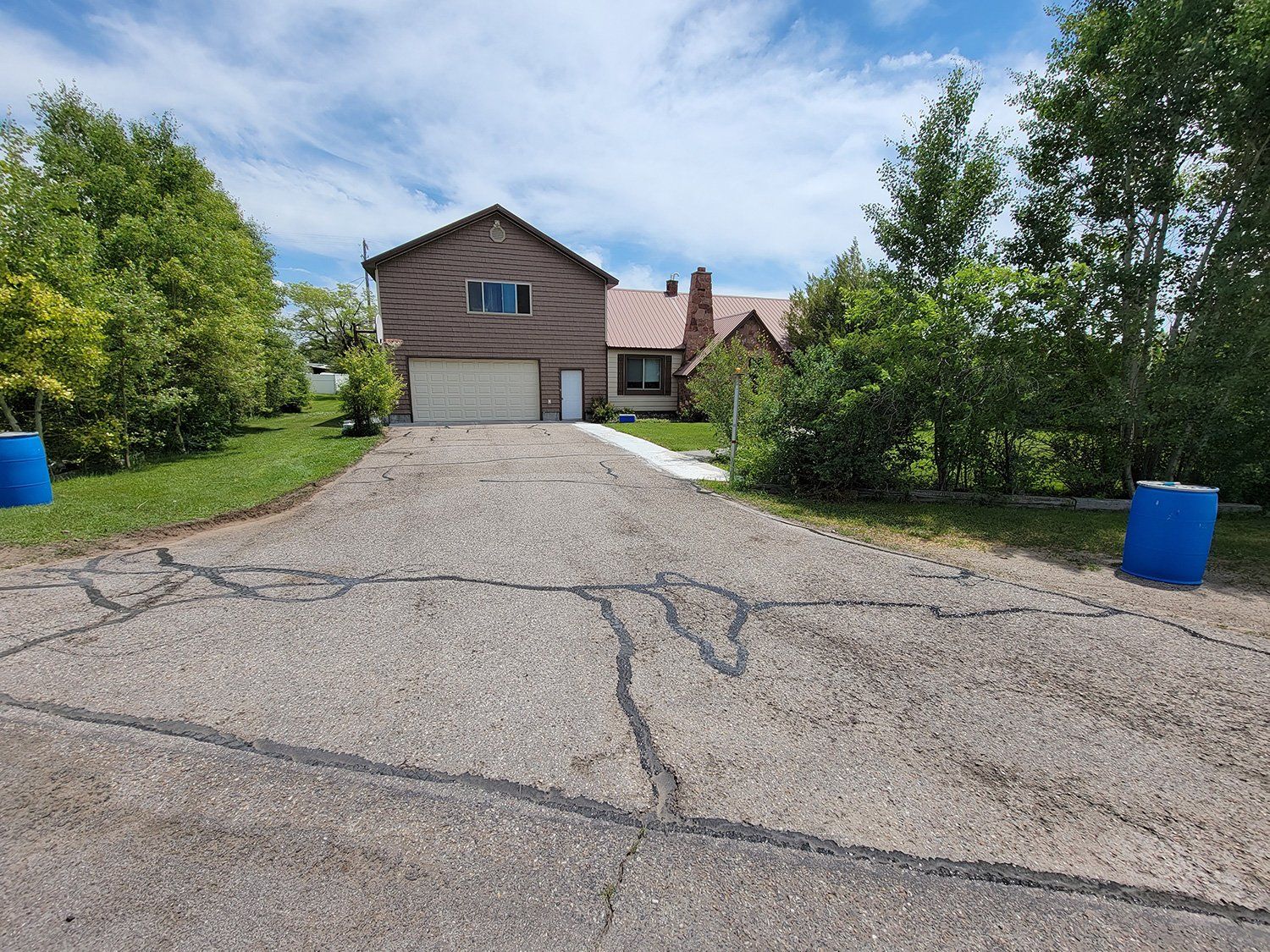 Residential driveway crack sealing