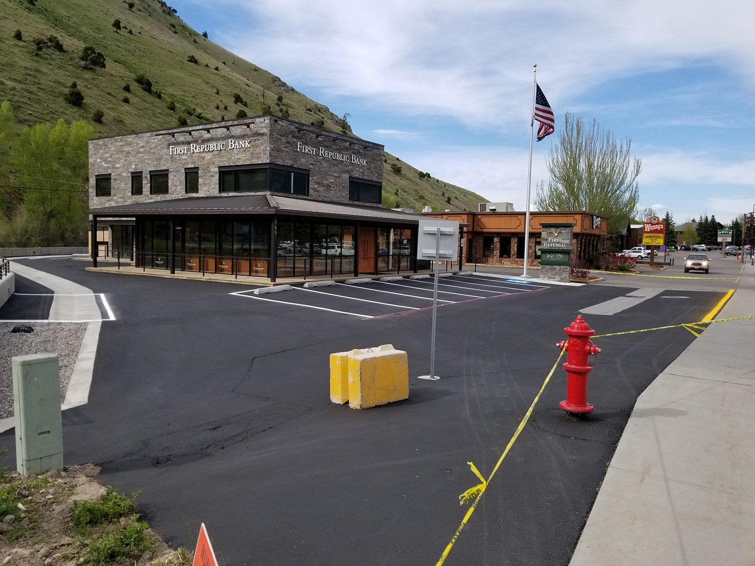 Parking lot asphalt paving