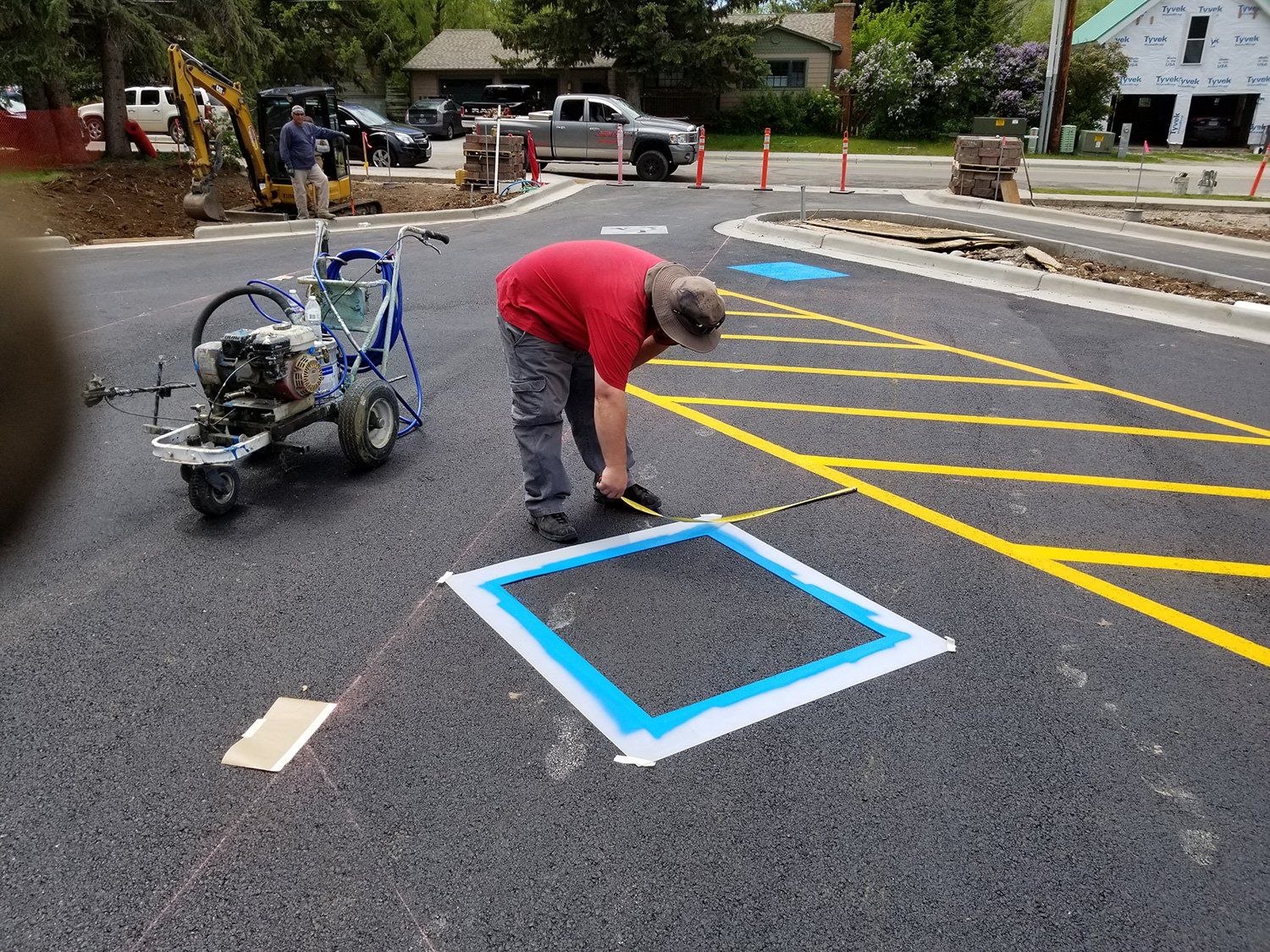 Parking lot painting work