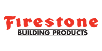 Firestone Building Products logo in red and black text on a white background