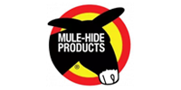 Mule-Hide Products logo with black mule head over red and yellow circle