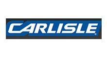 Carlisle logo in white on a blue background with a black border