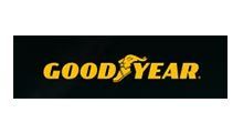 Goodyear logo in yellow on a black background