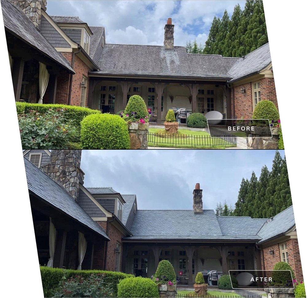 Residential tile and slate roof cleaning