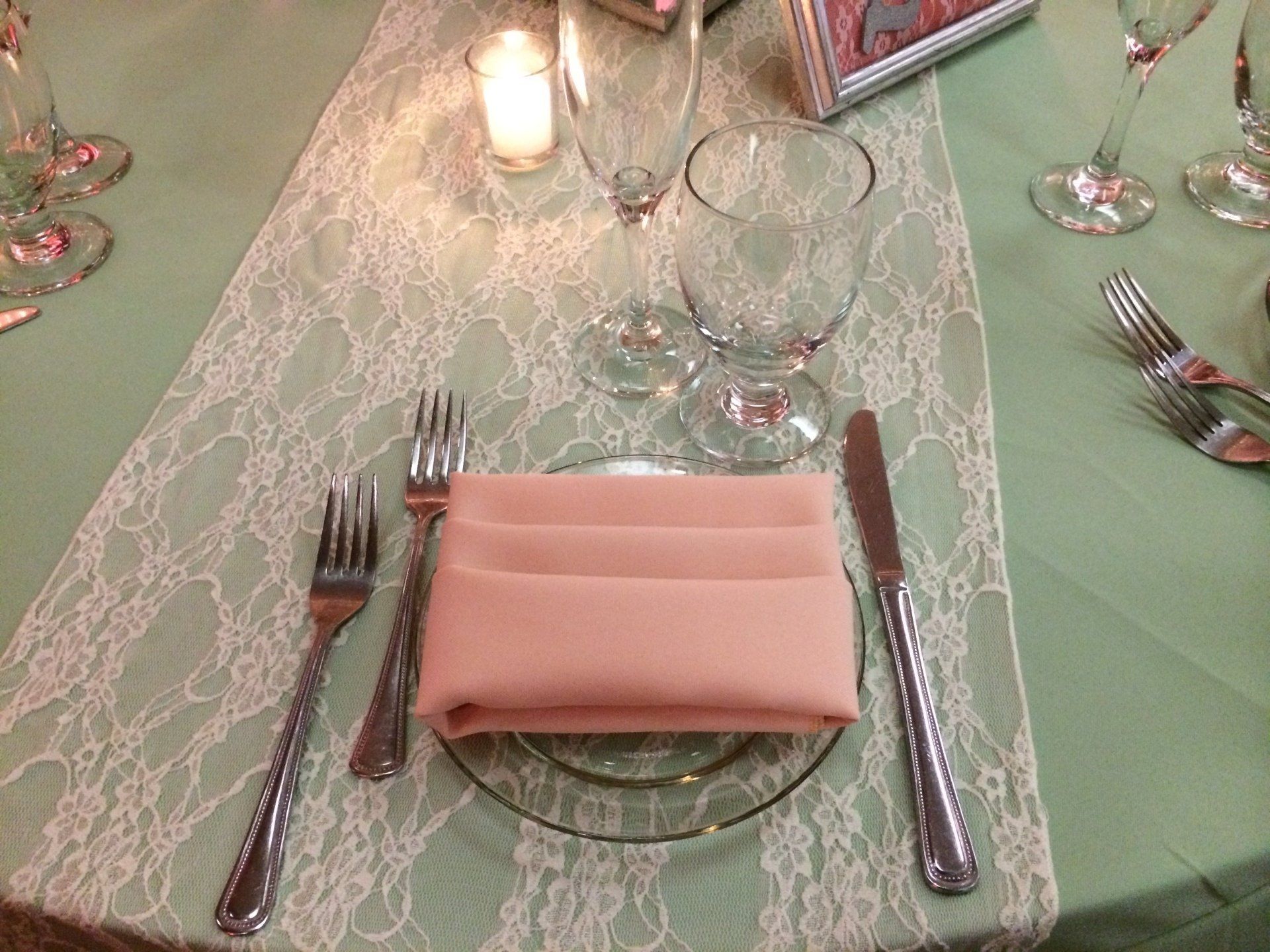 Peach table napkin