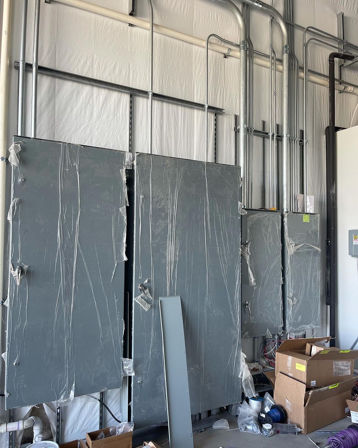 Electrical panels inside Galveston Island Brewing