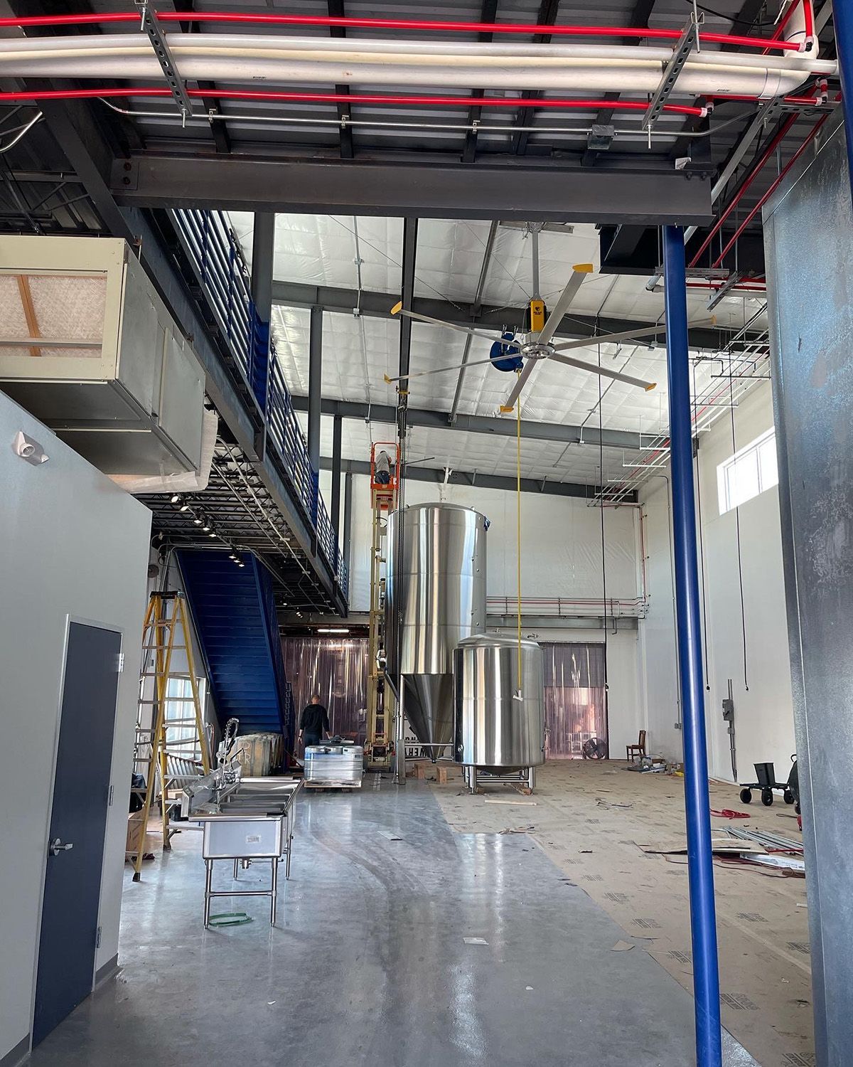 Inside Galveston Island Brewing's factory